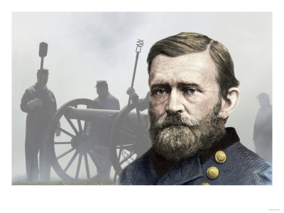 General U. S. Grant and Artillery Reenactors at Shiloh Battlefield, Tennessee