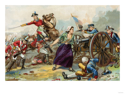 Moll Pitcher Using a Ramrod to Help the Continental Army During the Battle of Monmouth