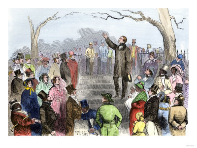 Wendell Phillips Speaking Against Slavery on Boston Common, 1850s