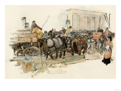 Horse-Drawn Traffic on Fifth Avenue in New York City, 1909