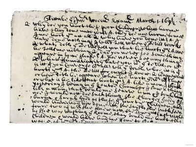 Record of Tituba's Testimony at the Salem Witchcraft Trials, 1690s