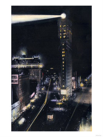 Electric Lights Illuminating Times Square, New York City, c.1900