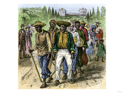 Slave-Coffle in Washington DC Passing the Old Capitol, Which Burned in the War of 1812