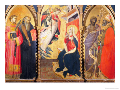Triptych with the Annunciation and Saints Lawrence, Benedict, John the Baptist and Nicholas