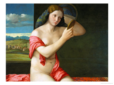 Nude Woman in Front of Mirror