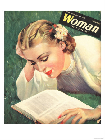 Woman, People Reading Books, Women Magazine, UK, 1942