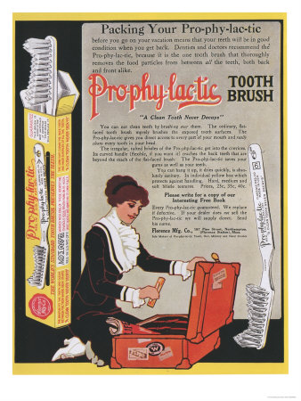 Pro-phy-lac-tic, Toothbrushes, USA, 1910