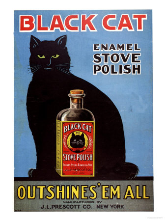 Buy Cats Black Cat Enamel Stove Polish Products, USA, 1920 at AllPosters.com