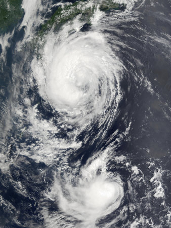 Two Typhoon Systems Approaching the Far East
