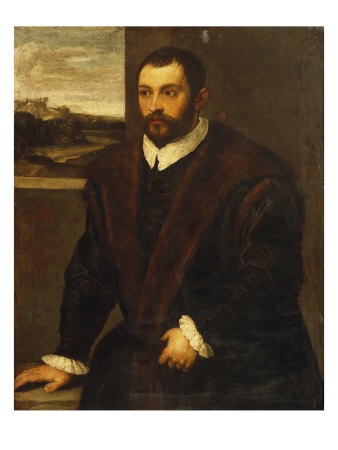 Portrait of a Bearded Gentleman Wearing a Fur-Trimmed Black Costume