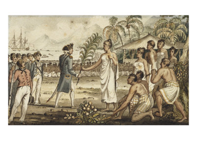 Fine reproductions of Oatehite and Captain Cook are available by clicking the image.