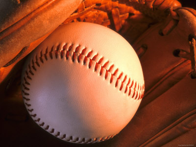 Still Life Baseball in Baseball Mitt Poster