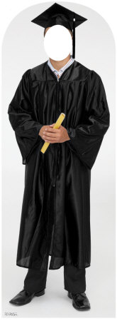 Male Graduate Black Cap & Gown