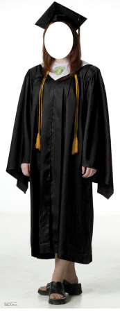 Female Graduate Black Cap & Gown