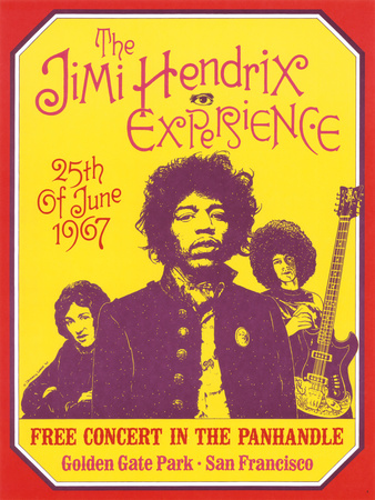 Jimi Hendrix Free Concert in San Francisco 1967 by Dennis Loren