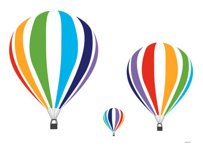 Rainbow Hot Air Balloons