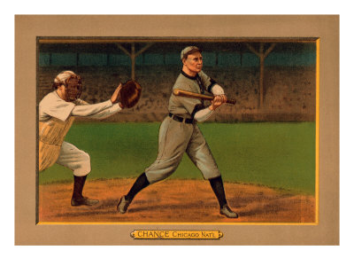 Chicago, IL, Chicago Cubs, Frank Chance, Baseball Card Poster