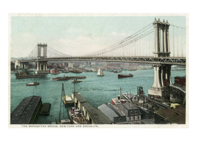 New York City, New York, View of the Manhattan Bridge