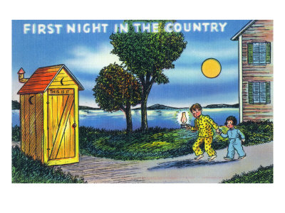 Couple of Children's First Night in Country, Having to Use an Outhouse