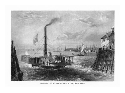 New York City, New York, View of Ferry Docking in Brooklyn