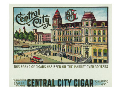 Central City Cigar Brand Cigar Box Label