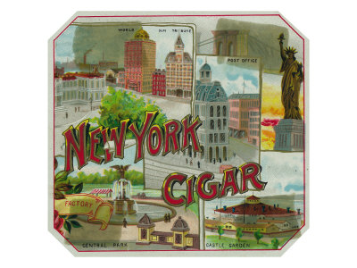 New York Cigar Brand Cigar Box Label