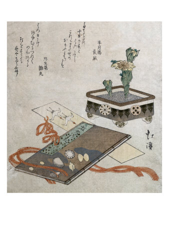 Adonis Plant, Tosa Diary Bookmark, Japanese Wood-Cut Print