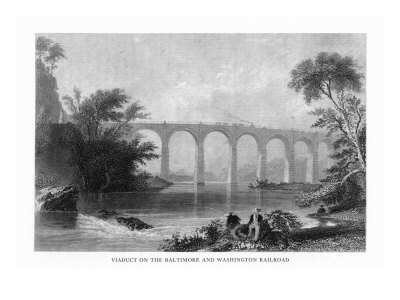 Maryland, View of the Baltimore and Washington Railroad Viaduct