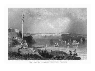 New York, Telegraph Signal View of the New York Bay