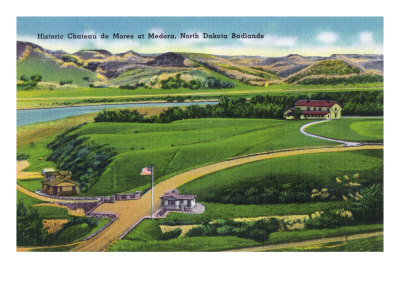 Medora, North Dakota, View of the Historic Chateau de Mores, Badlands