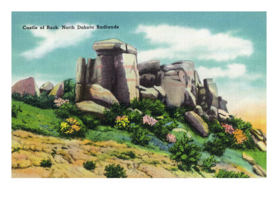 North Dakota, T. Roosevelt National Park View of the Castle of Rock, Badlands