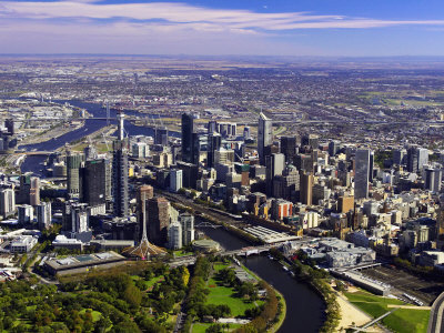 Melbourne CBD and Yarra River, Victoria, Australia