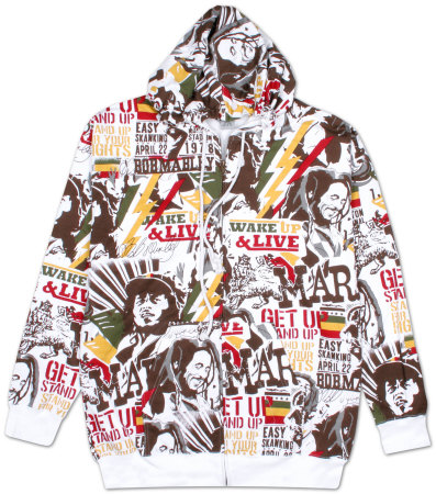 Zip Hoodie: Bob Marley - Bolt