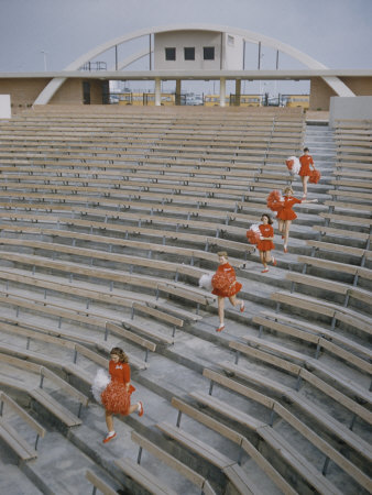 Bakersfield Junior College: Cheerleaders Practicing for Football Rally Poster