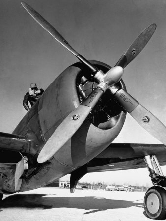 American P-47 Thunderbolt Fighter Plane and its Pilot