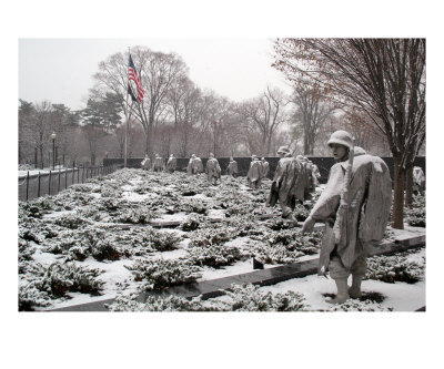 Korean War Memorial Snow Scene Photo
