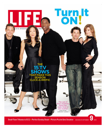 Grey`s Anatomy Cast: J. Chambers, S. Oh, I. Washington, P. Dempsey and E. Pompeo, September 9, 2005