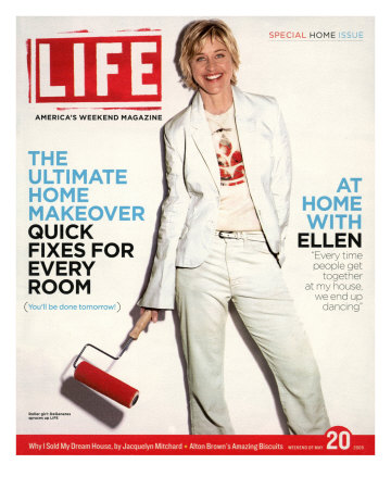 TV Talkshow Host Ellen DeGeneres Holding Paint Roller for Home Makeover Feature, May 20, 2005