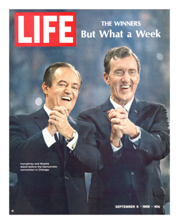 Democratic Primary Winners, Pres Candidate Hubert Humphrey and VP Edmund Muskie, September 6, 1968