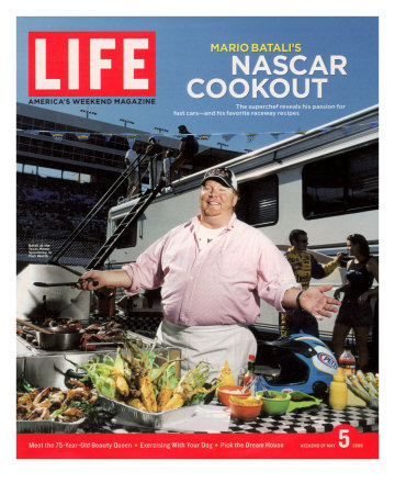 Chef Mario Batali Preparing a NASCAR Cookout at Texas Motor Speedway, May 5, 2006 Poster