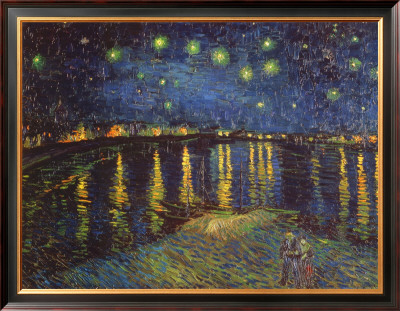 Starry Night over the Rhone, c.1888 Framed Canvas Print