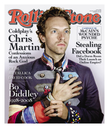 Coldplay's Chris Martin, Rolling Stone no. 1055, June 2008 - Buy this photographic print at AllPosters.com