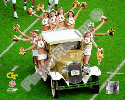 Georgia Tech University Yellow Jacket Cheerleaders ride the Rambling Wreck 2004 Poster