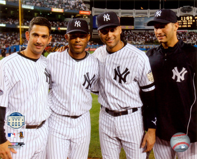 Jorge Posada, Mariano Rivera, Derek Jeter,& Andy Pettitte Final Game At Yankee Stadium 2008 Poster