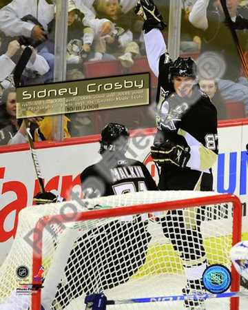 Sidney Crosby Celebrates his 100th Career NHL Goal Poster