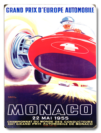 1955 Monaco F1 Grand Prix Poster