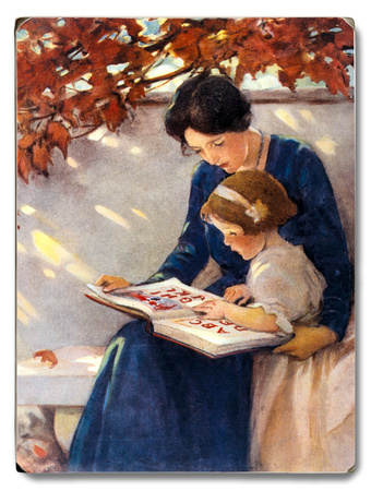 Mom and Daughter Reading