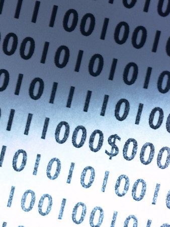 Dollar Sign Embedded in Row after Row of Binary Code