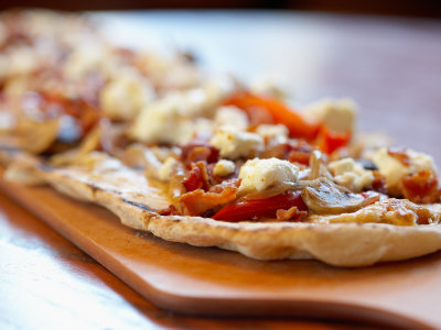 Variety of Delicious Toppings on Traditional Italian Pizza