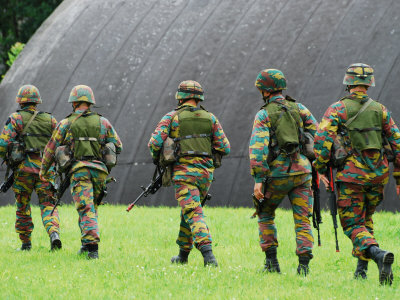 Soldiers of the Belgian Army During a Mout Training